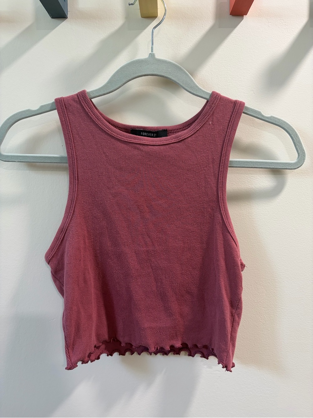 Forever 21 Ribbed Tank Top in Pink Size Small